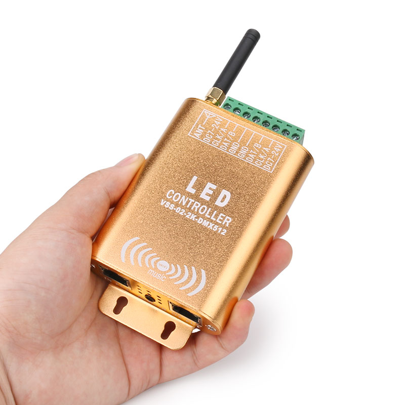 DC7-24V Double Channels 2048 pixels LED WIFI SPI Music Spectrum Android Controller For WS2812B, SK6812 RGB/RGBW Addressable LED Strip Lights APP Support Input Content DC7-24V Double Channels 2048 pixels LED WIFI SPI Music Spectrum Android Controller For WS2812B, SK6812 RGB/RGBW Addressable LED Strip Lights APP Support Input Content